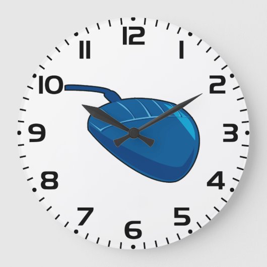 Grande Horloge Ronde Cool Blue Computer Mouse Tech (Recto)