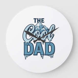 Grande Horloge Ronde Cool Dad Mountain Graphisme Vintage_1