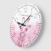 Grande Horloge Ronde Cool Giraffe Large Clock (Angle)