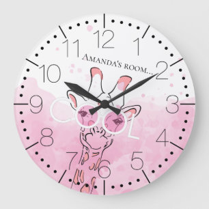 Grande Horloge Ronde Cool Giraffe Large Clock