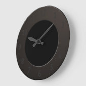 Grande Horloge Ronde Cool minimal tout noir (Angle)