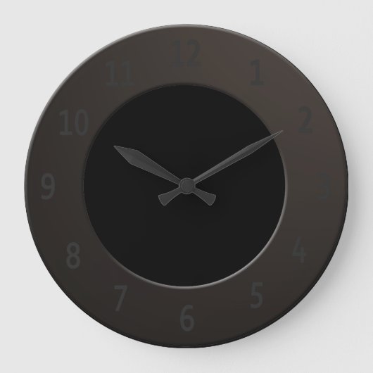 Grande Horloge Ronde Cool minimal tout noir (Recto)