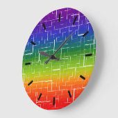 Grande Horloge Ronde Cool Motif arc-en-ciel (Angle)