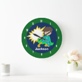 Grande Horloge Ronde Cool Superhero Boy (Maison)