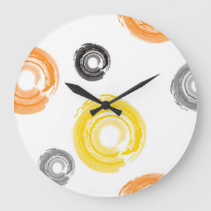Grande Horloge Ronde Cool, tendance, urbain, moderne peinture brosse