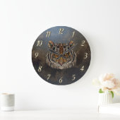 Grande Horloge Ronde Cool Tiger Tête en cuir (Maison)