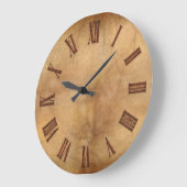 Grande Horloge Ronde Copper on Parchment-Effect Art Clock (Angle)