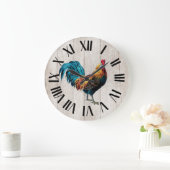 Grande Horloge Ronde Coq de Ferme (Maison)