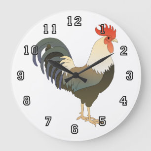 Grande Horloge Ronde Coq de pays