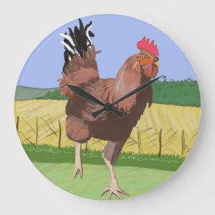 Grande Horloge Ronde Coq en course dans la campagne