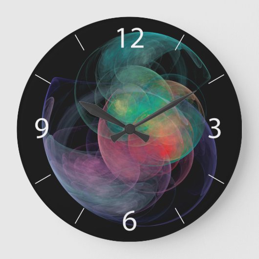 Grande Horloge Ronde Coque Espace Art Abstrait (Recto)