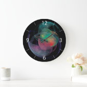 Grande Horloge Ronde Coque Espace Art Abstrait (Maison)