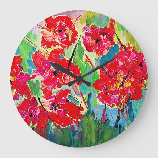 Grande Horloge Ronde Coquelicots (Recto)