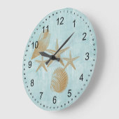 Grande Horloge Ronde Coques de plage (Angle)