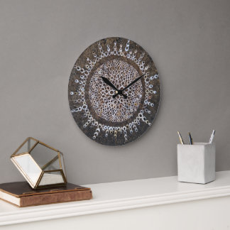 Grande Horloge Ronde Coquilles murales plage limpets nature terre