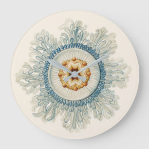 Grande Horloge Ronde Coral Mandala Motif