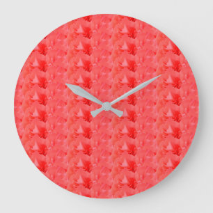 Grande Horloge Ronde Coral Red Carnation - Design Floral moderne