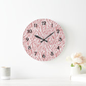 Grande Horloge Ronde Coral rose Zebra Print (Maison)