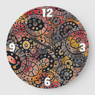 Grande Horloge Ronde Coraux ovales de Bourgogne Tranquille Original Abs