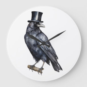 Grande Horloge Ronde Corbeau