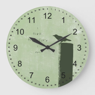 Grande Horloge Ronde Corbeau