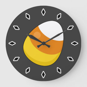Grande Horloge Ronde Corne de bonbons d'Halloween