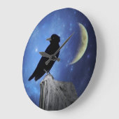 Grande Horloge Ronde Corneille Et Lune Croisée (Angle)