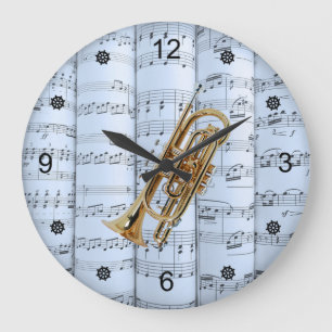Grande Horloge Ronde Cornet ~ Partition laminée ~ Arrière - plan de tei
