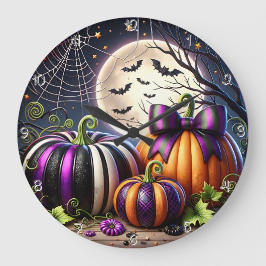 Grande Horloge Ronde Correctif Citrouille enchâssé (Recto)