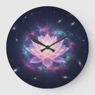 Grande Horloge Ronde Cosmic Lotus Bloom - Spiritual Divine Radiance