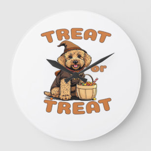 Grande Horloge Ronde Costume de chien Labradoodle Halloween �Friandise