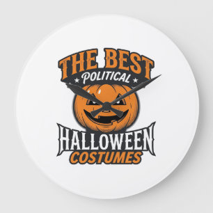 Grande Horloge Ronde Costume de Halloween politique Citrouille Vintage