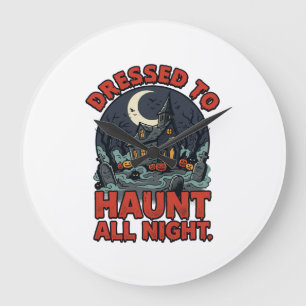 Grande Horloge Ronde Costume de nuit de cimetière hanté Halloween