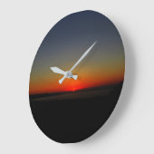 Grande Horloge Ronde Coucher de soleil dans l'eau (Angle)