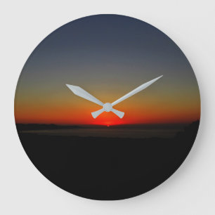 Grande Horloge Ronde Coucher de soleil dans l'eau