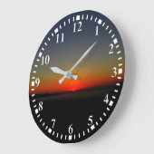 Grande Horloge Ronde Coucher de soleil dans l'eau (Angle)