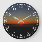 Grande Horloge Ronde Coucher de soleil dans l'eau (Recto)