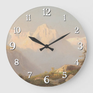 Grande Horloge Ronde Coucher de soleil dans les montagnes - Carl Lafite
