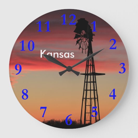 Grande Horloge Ronde Coucher de soleil de Firey Kansas (Recto)
