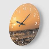 Grande Horloge Ronde Coucher de soleil d'Hawaii (Angle)