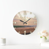 Grande Horloge Ronde Coucher de soleil moderne adorable sur la plage (Maison)