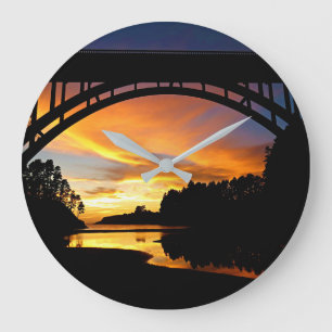 Grande Horloge Ronde Coucher de soleil sur la côte d'Orange en Californ