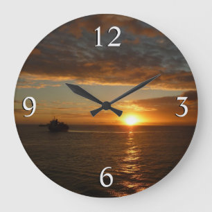 Grande Horloge Ronde Coucher de soleil sur la mer II