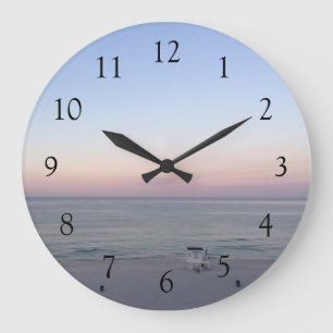 Grande Horloge Ronde Coucher de soleil sur la plage Pretty