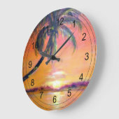 Grande Horloge Ronde Coucher de soleil tropical (Angle)