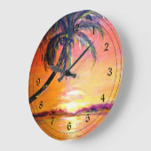 Grande Horloge Ronde Coucher de soleil tropical (Angle)