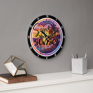 Grande Horloge Ronde Coucher de soleil Tropical Lever du jour Répétitio