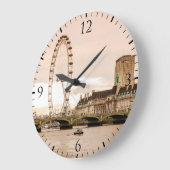 Grande Horloge Ronde Coucher du soleil d'oeil de Londres (Angle)