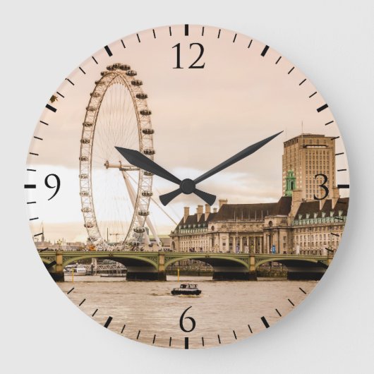 Grande Horloge Ronde Coucher du soleil d'oeil de Londres (Recto)