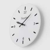 Grande Horloge Ronde Couleur argent élégant et noir (Angle)